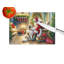 Great Pyrenees and Santa Claus Glass Cutting Board