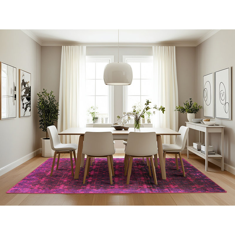Tapis oriental noir / mauve, Rectangle 7 pi x 10 pi