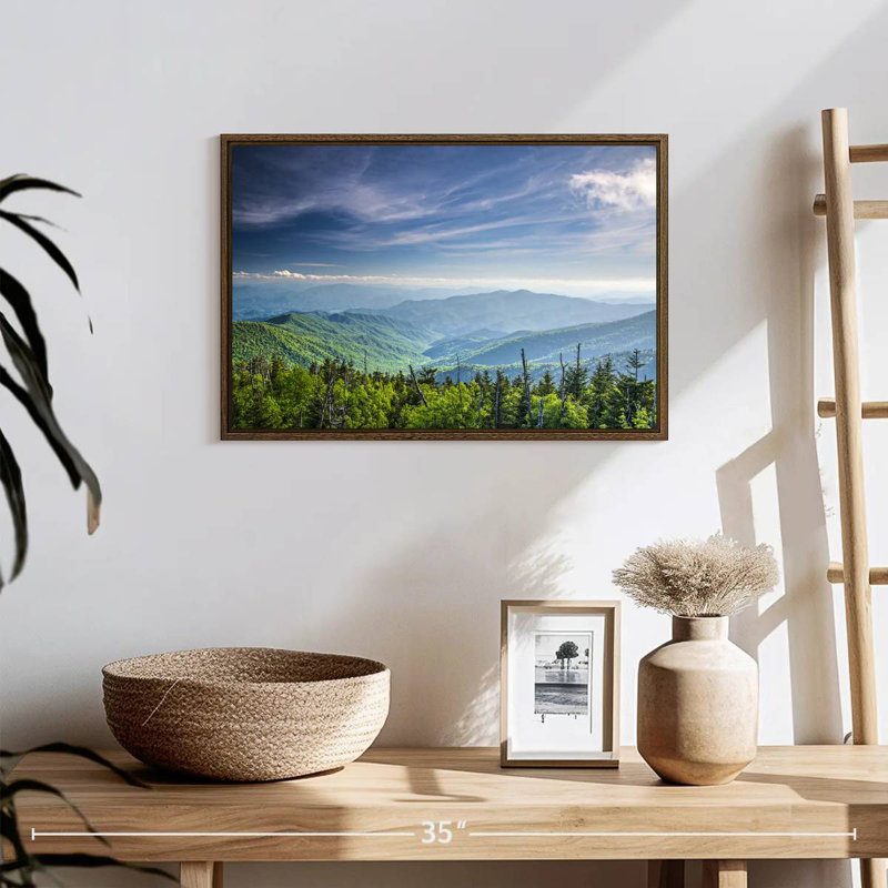 Clingmans Dome Mountainscape, 19" X 13", Floating Frame Walnut