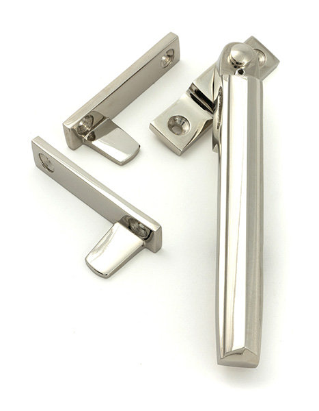 Art Deco Night-Vent Locking Fastener, Polished Nickel
