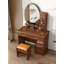 Coiffeuse de chambre à coucher de style chinois en bois d'hévéa avec miroir