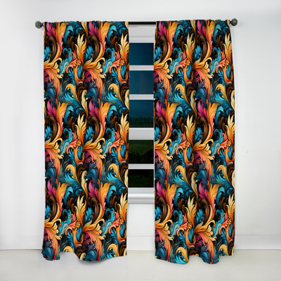 Retro Fusion Paisley Pattern I - Floral Curtain - Room Darkening Floral Curtain - 1 Panels
