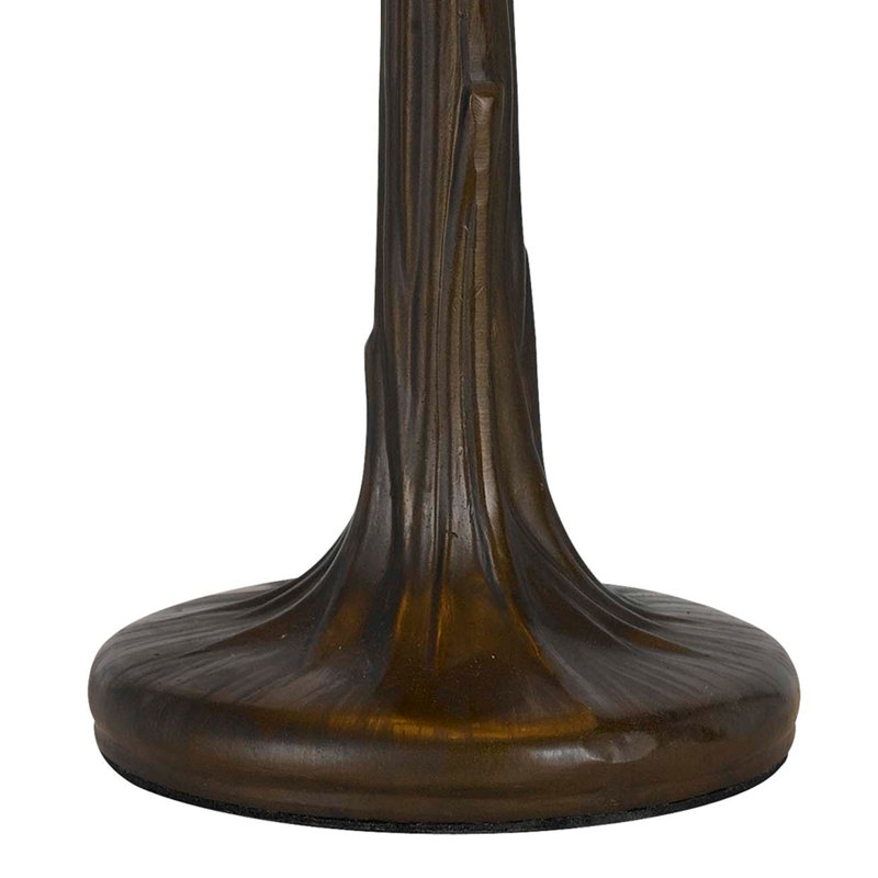 Lampe de table Tiffany à abat-jour conique en métal avec abat-jour conique, bronze et beige