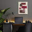 Art mural en verre épique «Vermillion Shapes 2» par Michael Willett, 12 po x 16 po
