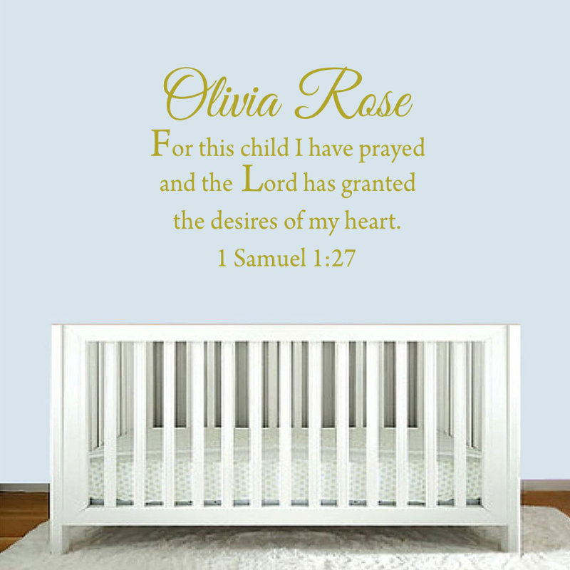 Décalcomanie murale pour cet enfant i a prayed Colindale, H 17,5 po x l 22 po x P 0,01 po, Or, Oui