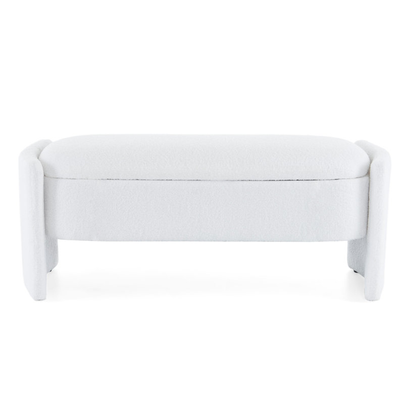 White Bench With Efficient Storage Solution For Bedroom Comfortable -