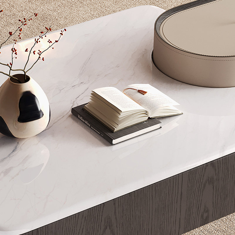 Table basse moderne avec pierre micro-cristalline