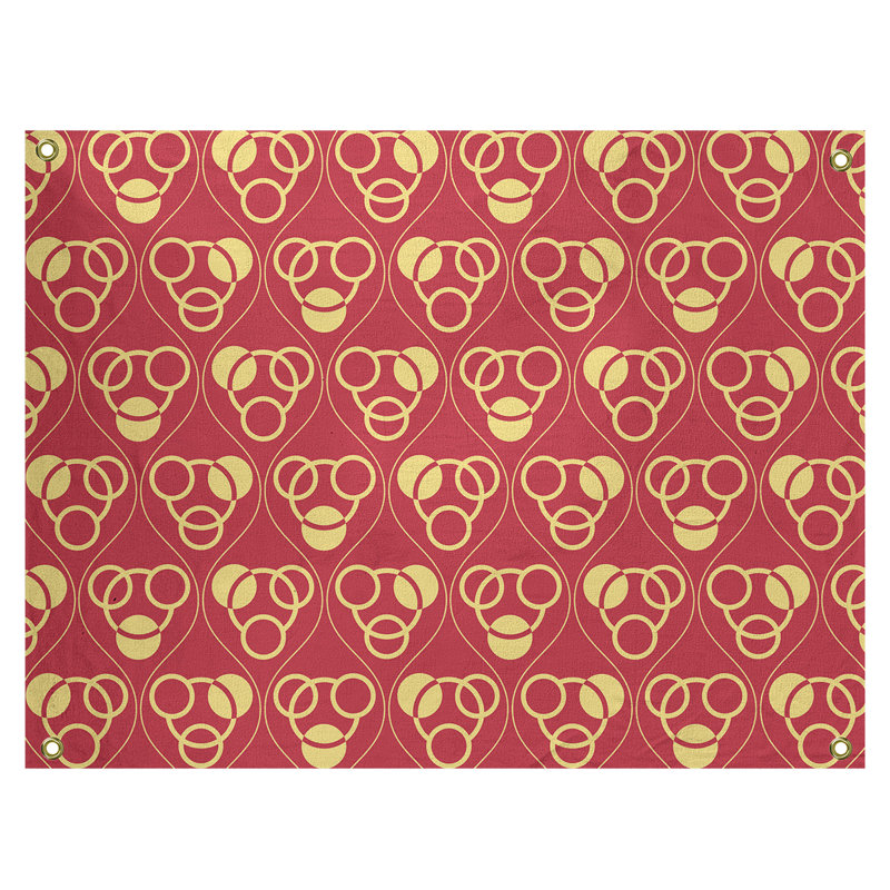 Tapisserie, H 59 po x l 80 po, Rouge/jaune