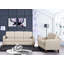 Chaise d'appoint transitionnelle capitonnée à boutons avec accoudoirs carrés et bordure passepoilée