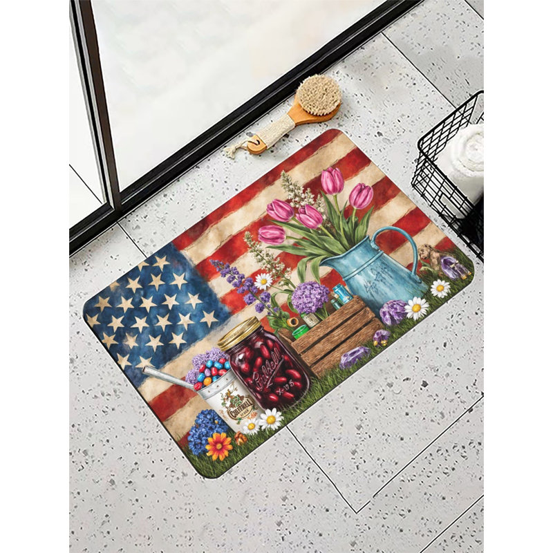Tapis de bain à motif floral American Country, 36 x 24