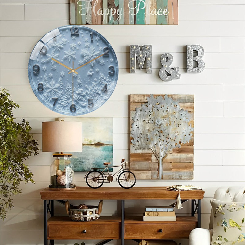 Horloge murale moderne en verre 12 po