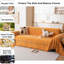 Housse de canapé orange en jacquard géométrique pour canapés pour chien-1275918393-1275918398