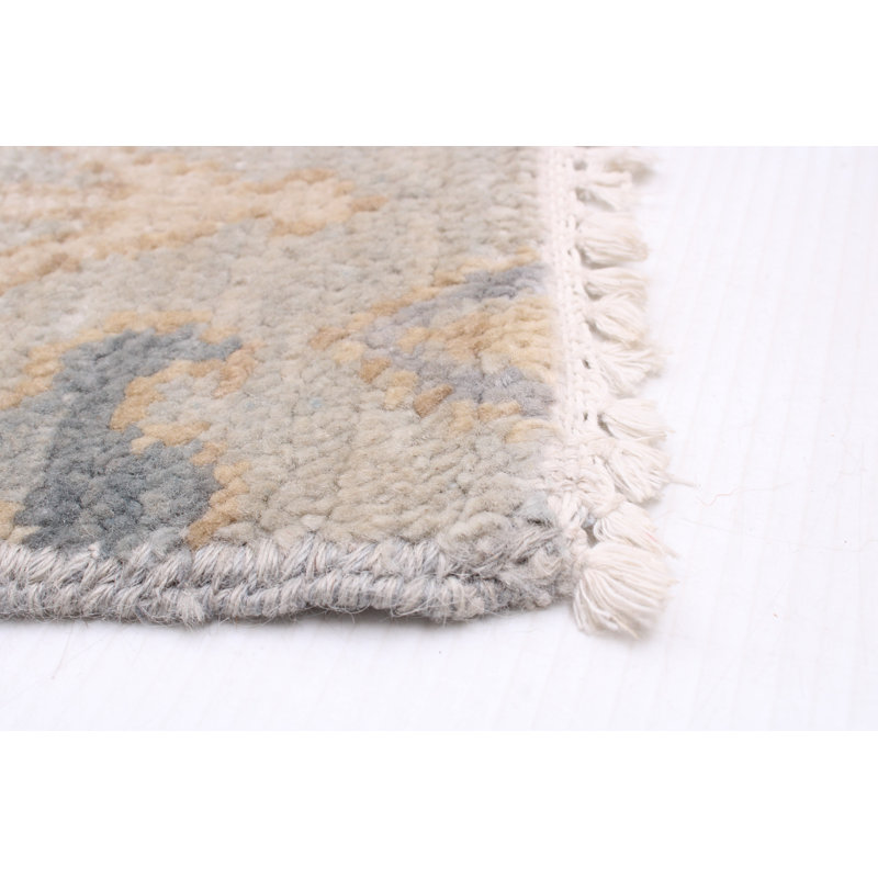 Tapis unique en laine noué à la main gris clair nouvel âge 6 pi x 8 pi 8 po Daisha
