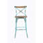Chaise de bar finition turquoise antique et chêne antique