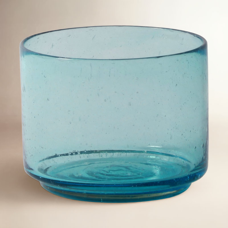 Vase de table en verre Revive, Aigue-marine, Petit