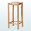 Tabouret de bar Atara rustique avec revêtement en cuir de chèvre authentique et structure en bois de teck