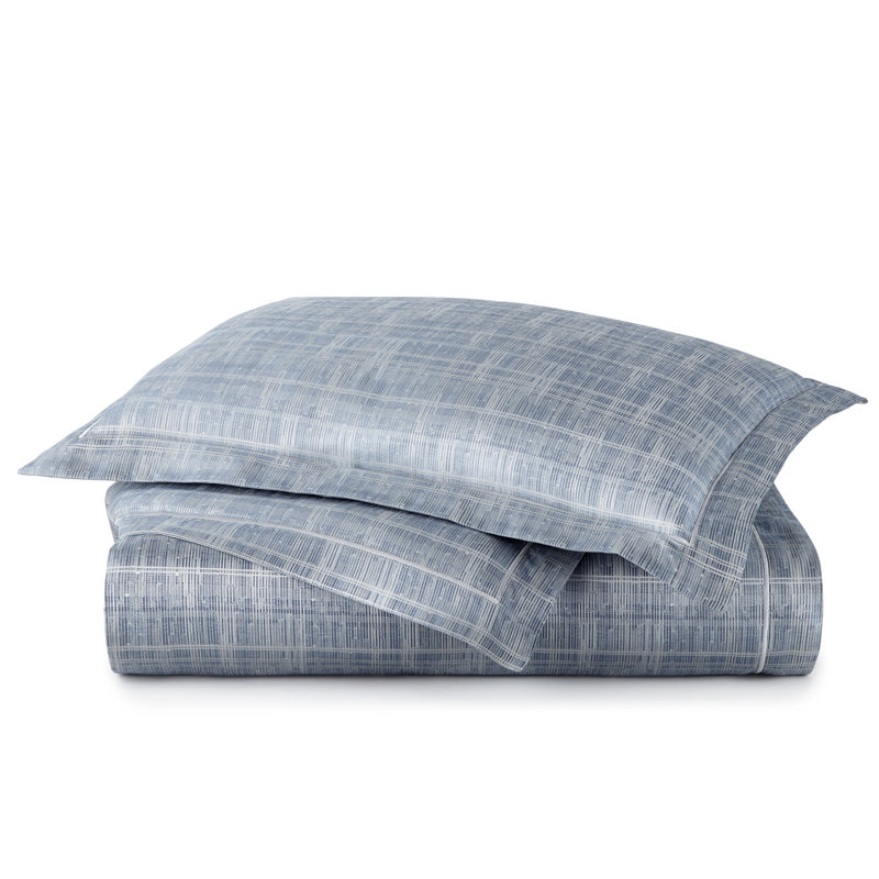 Biagio Jacquard Duvet Cover, Azure, Queen Duvet Cover