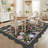Farmhouse Floral Rug Washable Rug Non Slip Modern Scalloped Carpet, Soft Non Shedding Indoor Carpet, Low Pile Thin Foldable Printed Mat-1630871049