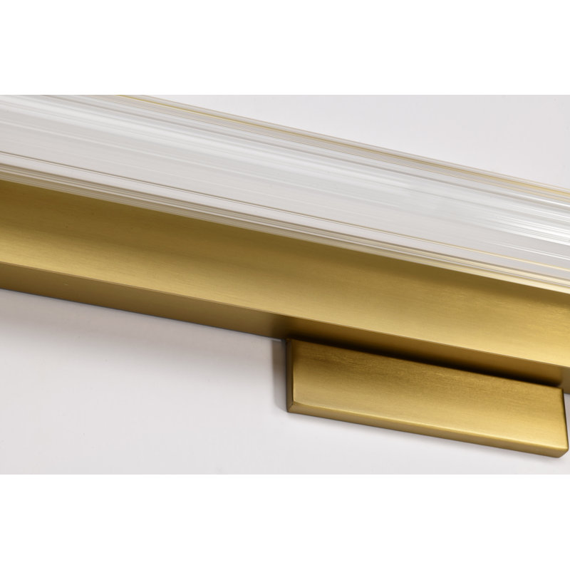 Larissa - Meuble-lavabo à DEL - 3000K CCT - Verre opaque, Laiton rétro, 23,25 po de largeur