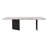 Dining Table Solid Acacia with Iron Legs in White, Seats 8