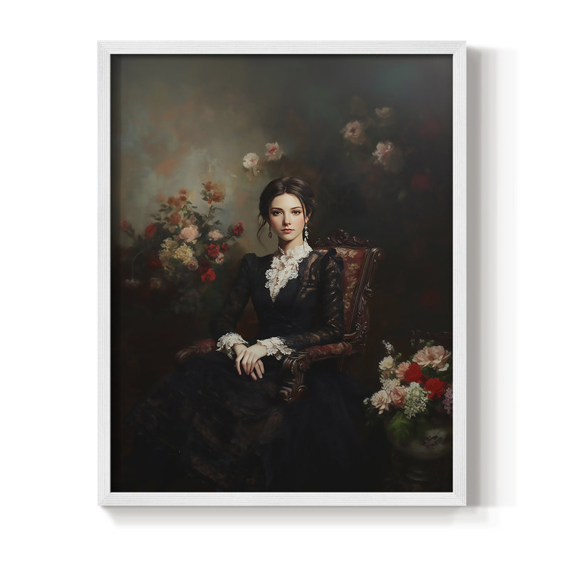 Reproduction encadrée WOMEN Series CCxxxvii - bois massif, H 15 po x l 12 po, Blanc