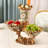 2 Tier Fruit Bowl for Kitchen Counter, White Gold Ceramic Fruit Stand with Vase for Countertop, Home Fruit Rack with Holder, Vegetable Bowl Snacks Nuts Bread Candy Storage
