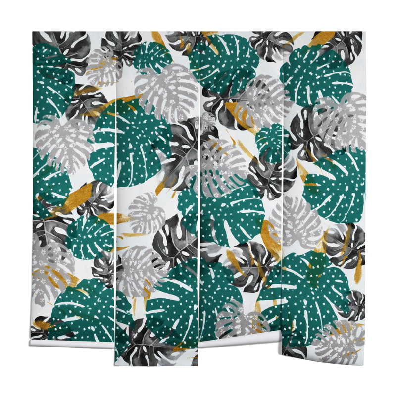 Murale Marta Barragan Camarasa Monstera, Vert, L 96 po x l 144 po