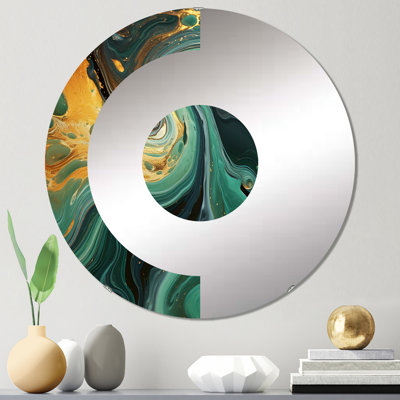 Mawar - Miroir mural demi-cercle
