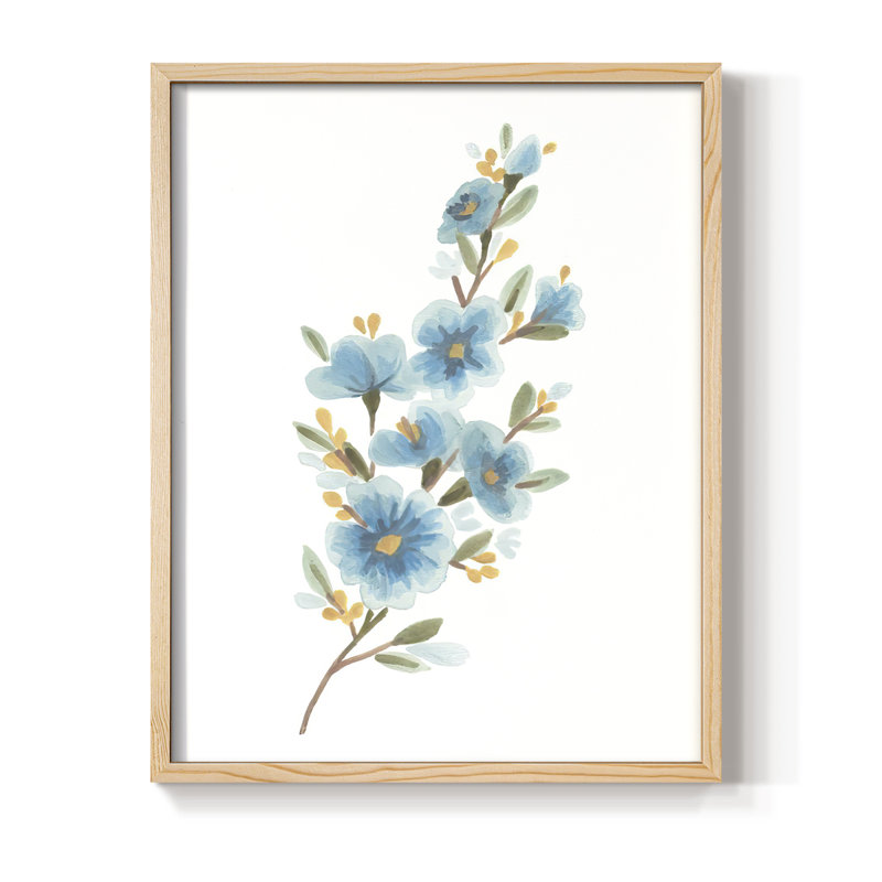 Wildflower Sprig II Framed Print - Solid Wood