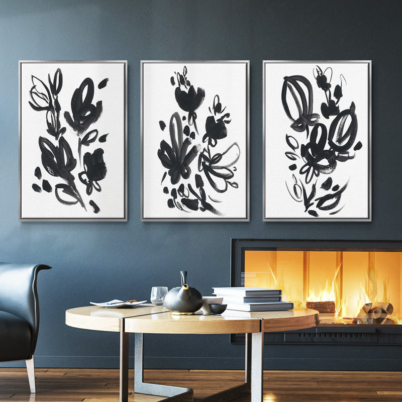 Cameo Bloom I 3 pièces, Argent, H 40 po x l 78 po