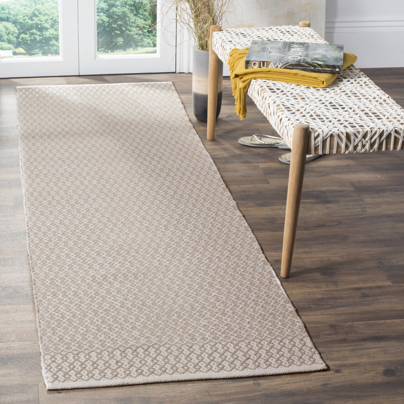 Bester Hand Woven Cotton Geometric Rug, Rectangle 2'3" x 4'