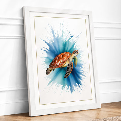 Turtle in Motion Modern - Framed Print