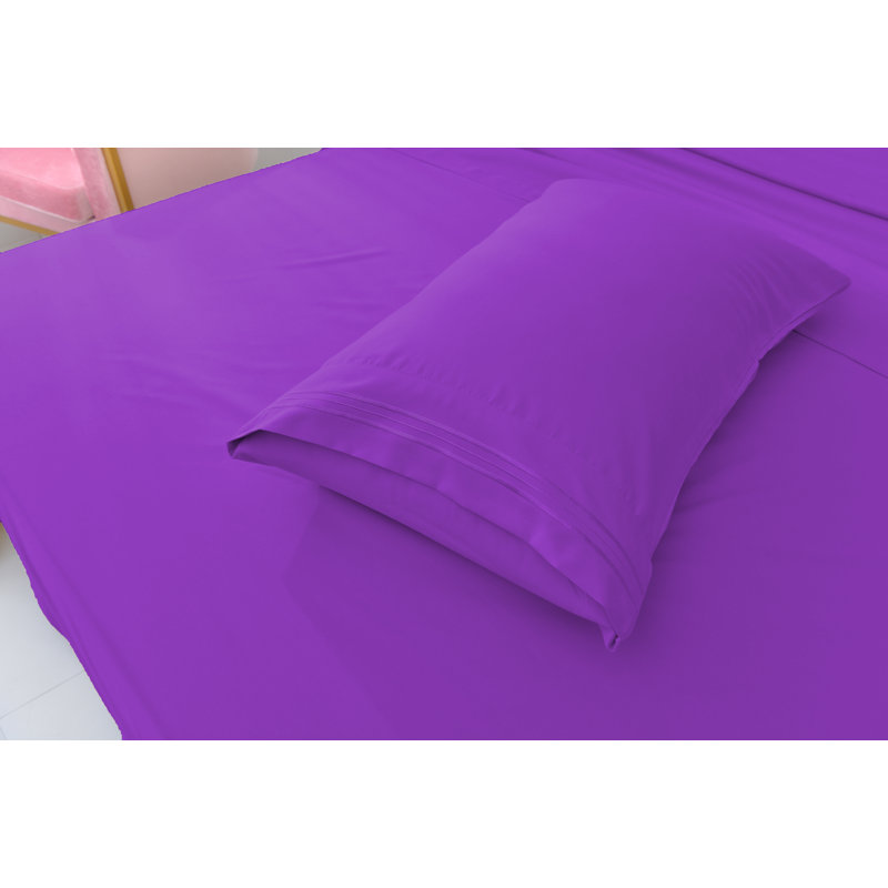 Ensemble de draps 1800 en rayonne de bambou, Iris, Double