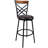 Tetlin 24"-29" Adjustable Height Faux Leather Upholstered Swivel Counter Stool & Bar Stool with Double X Back and Espresso Seat, Black Metal Base (Set of 3)-1283733301