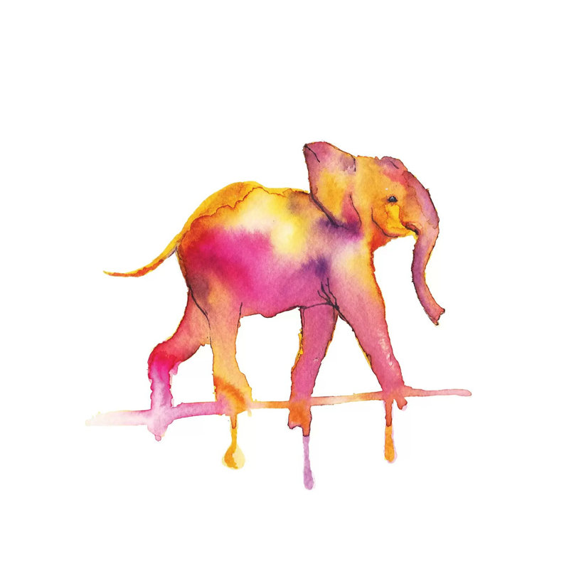 Elephant 1 Piece Wrapped Canvas Wall Art
