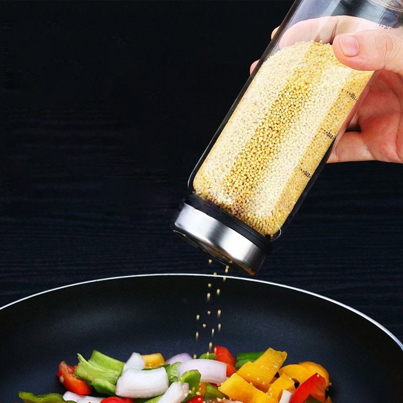 Shaker pour bouteille d'eau avec trous de sortie réglables, bouteilles en verre transparent, assiettes à épices pour décor de cuisine