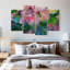 Ensemble de 4 pivoines abstraites sur toile-92828289