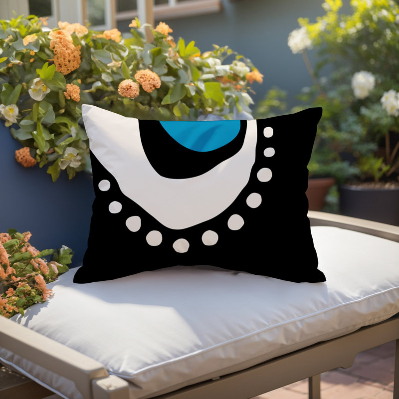 Coussin lombaire réversible intérieur / extérieur Sofi Minimalist, H 18 po x l 25 po, Turquoise