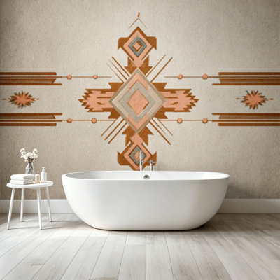 Peel and Stick Wallpaper Wall Mural Navajo tribal seamless Native American ornaments Ethnic southwestern Wall Art Self Adhesive and Removable