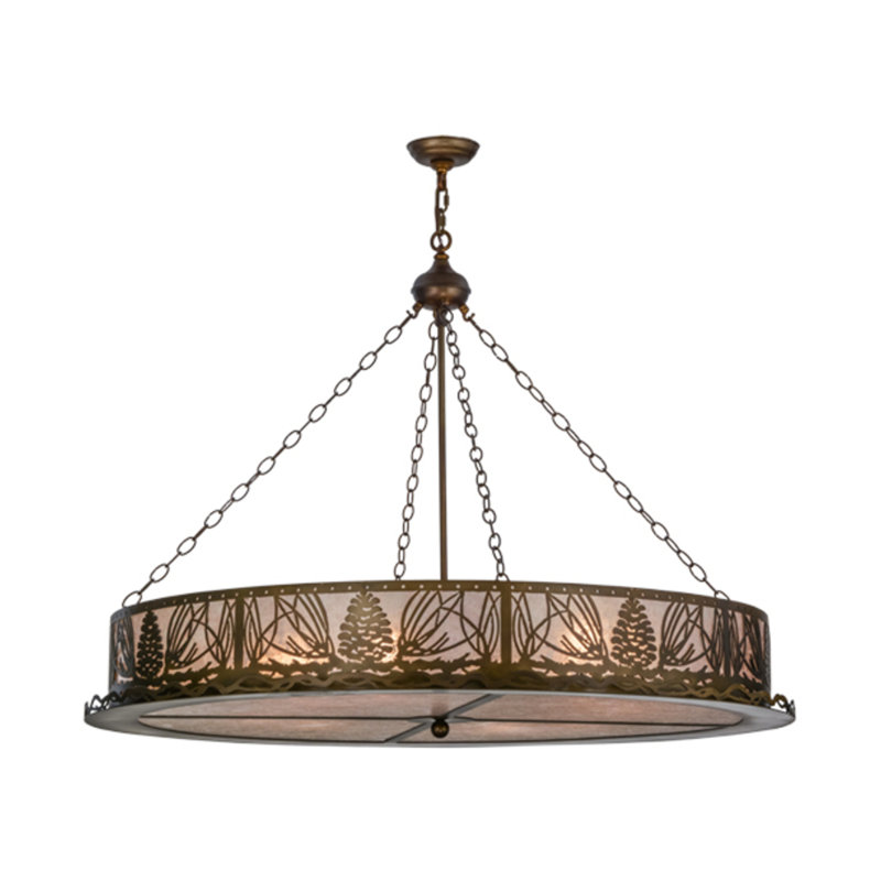 Mountain Pine 8 - Light Drum Chandelier
