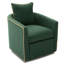 Fauteuil d'appoint pivotant moderne, revêtement bouclé vert pour des espaces de vie confortables
