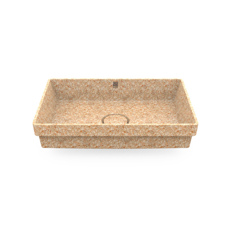 Woodio Cube60 15.75'' Wood Rectangular Bathroom Sink, Natural