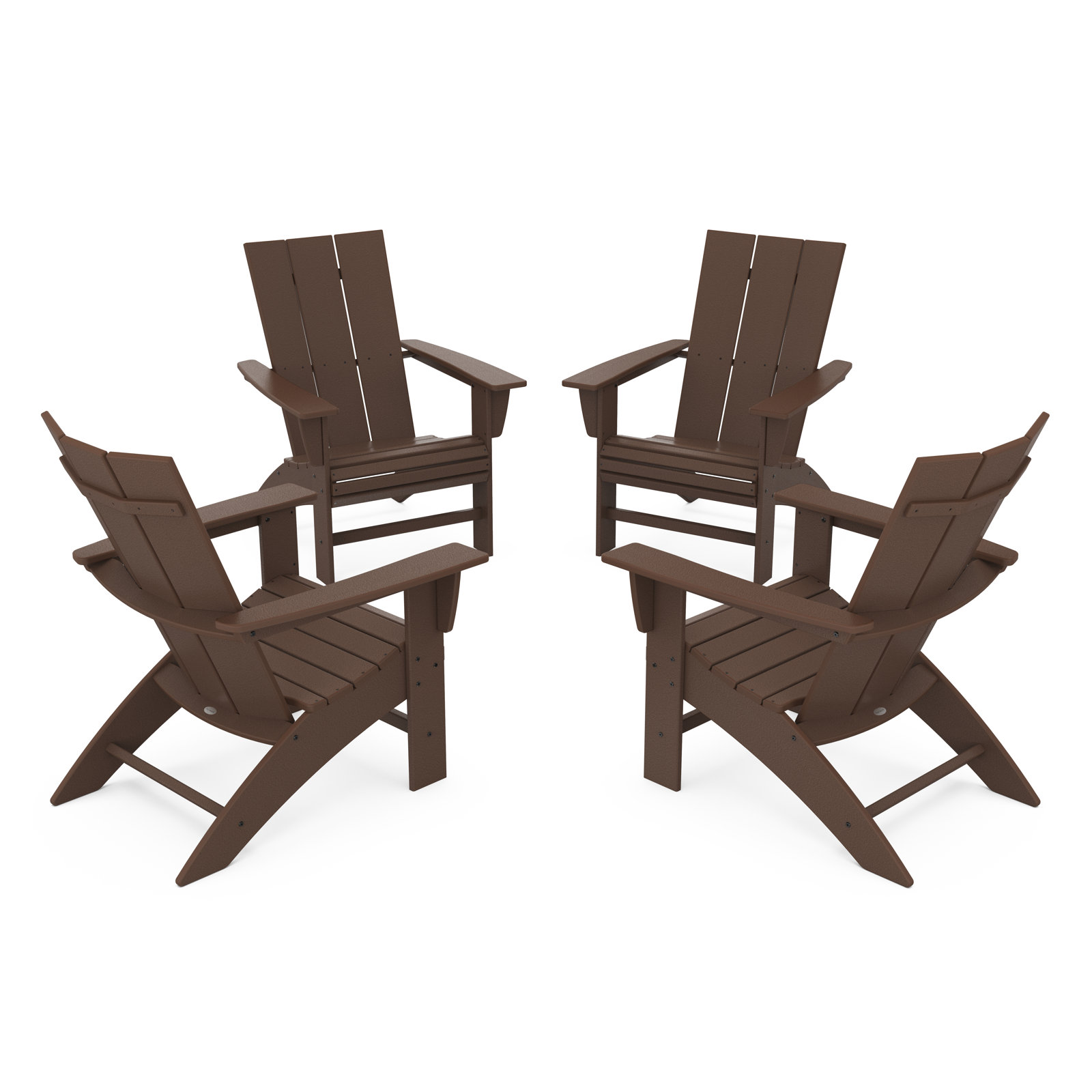 POLYWOOD Modern Plastic Adirondack Chair, Mahogany