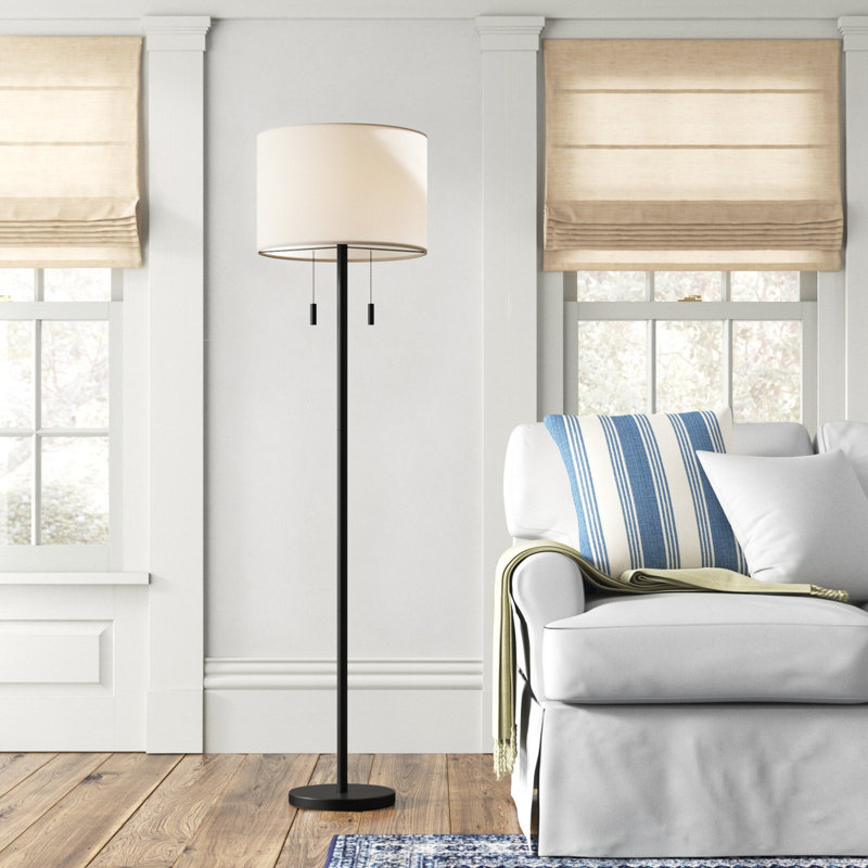 Senn 64'' Traditional Floor Lamp, Matte Black