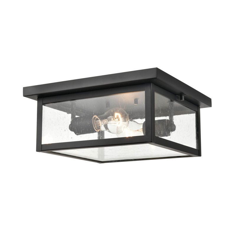 Evanton 2 - Bulb Outdoor Flush Mount, Black