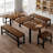 Halence 5-Piece Extendable Dining Table Set for 4-8 People-1682808883