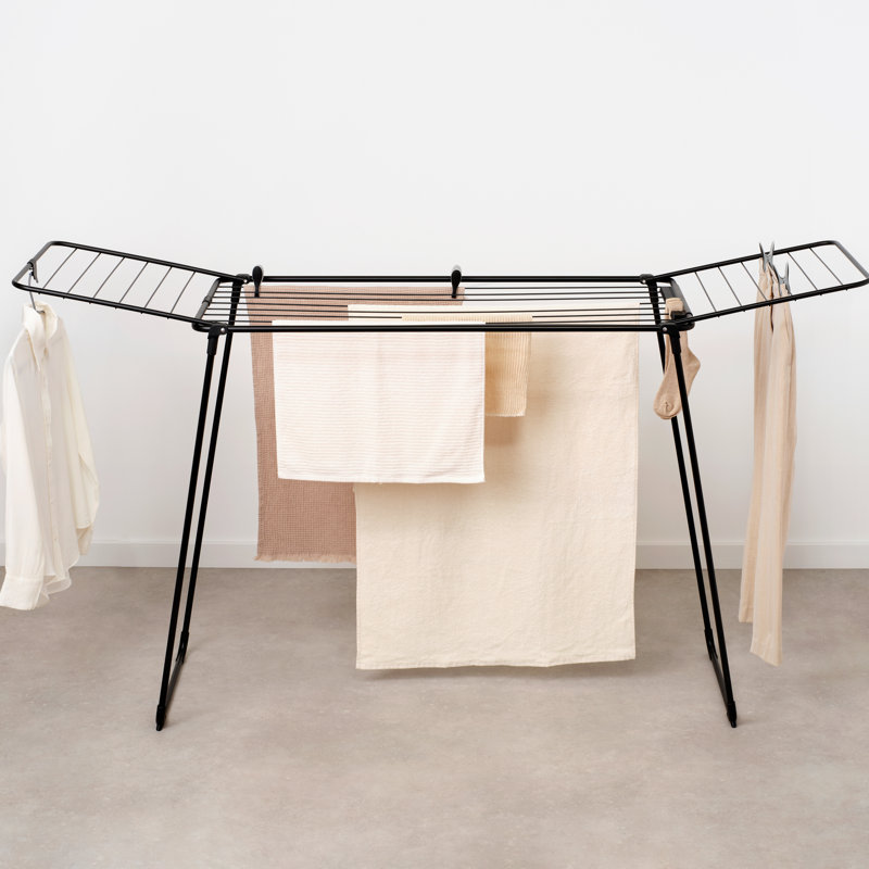 Brabantia Hangon Drying Rack Too, 112.6cm H x 198cm W x 58.8cm D, Black