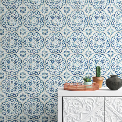 Cervantez Peel & Stick Geometric Roll