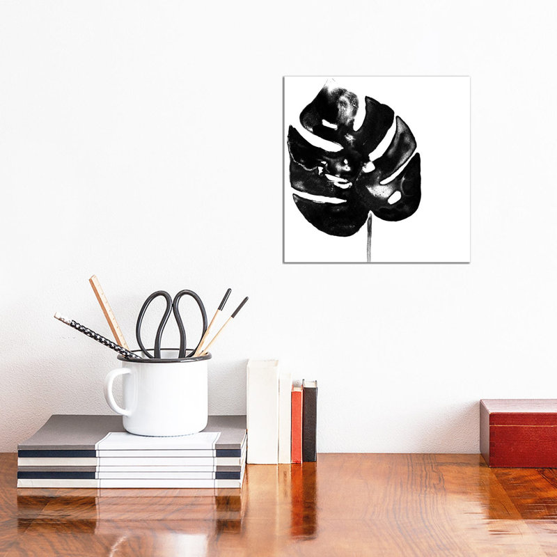 Monochrome Tropic I by June Erica Vess - Wrapped Canvas Painting, 30.48 cm H x 30.48 cm W