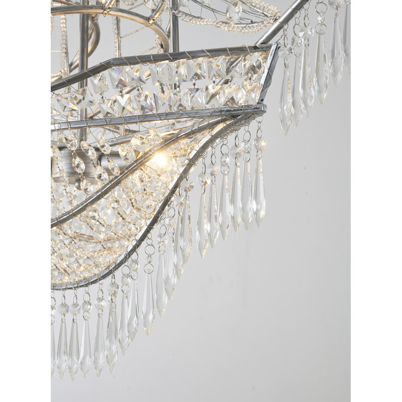Lustre bateau en cristal 4 lumières Eclectic, Argent argent